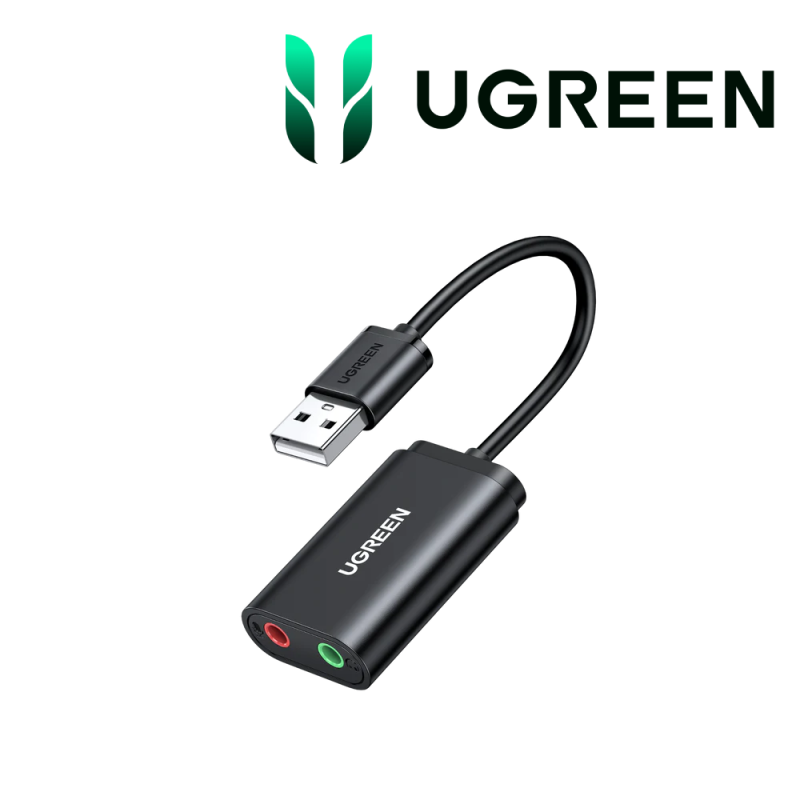 Ugreen Adaptateur USB-A to 3 5mm audio Stereo Noir