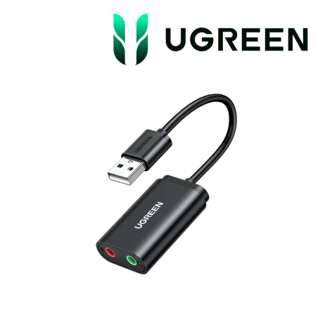 Ugreen Adaptateur USB-A to 3 5mm audio Stereo Noir