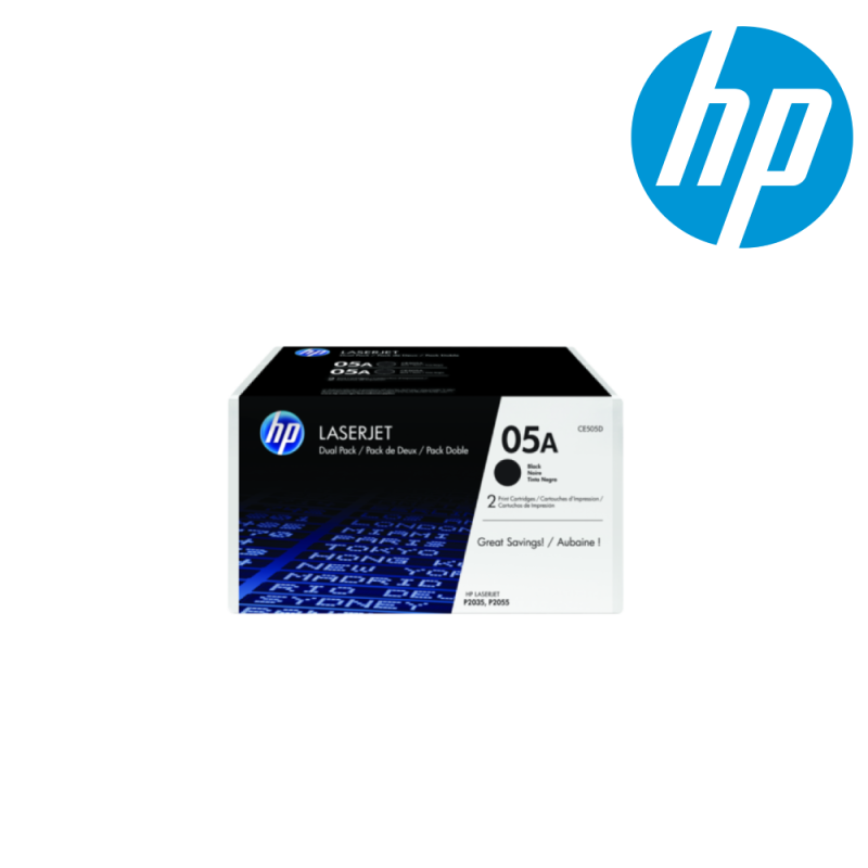 HP 05A Black 2-pack LaserJet Toner   CE505D 